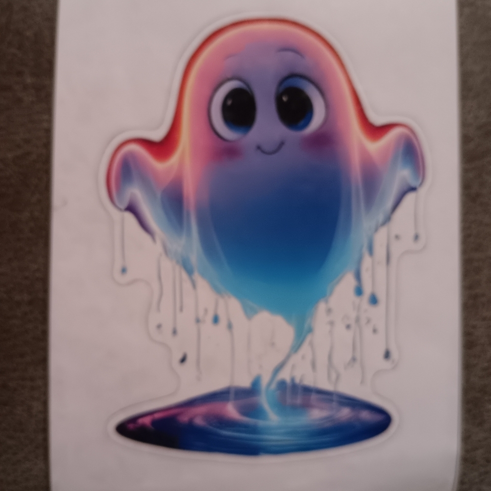 2 Pcs Colorful Cartoon Ghost Sticker